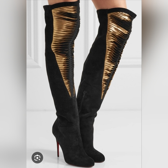 Christian Louboutin Siegfridalta 100mm Over The Knee Boots 37.5 - Picture 1 of 14